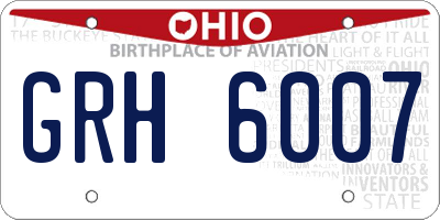 OH license plate GRH6007