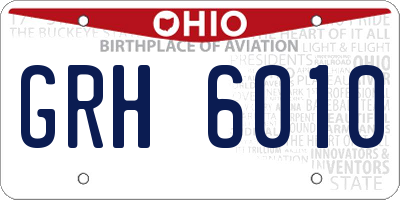 OH license plate GRH6010