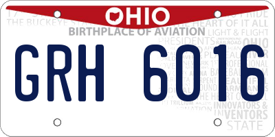 OH license plate GRH6016