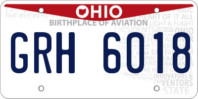 OH license plate GRH6018