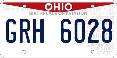 OH license plate GRH6028