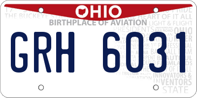 OH license plate GRH6031