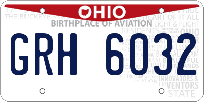 OH license plate GRH6032