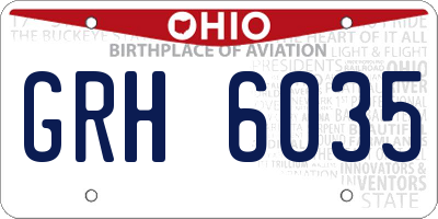 OH license plate GRH6035