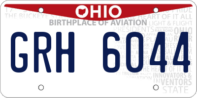 OH license plate GRH6044