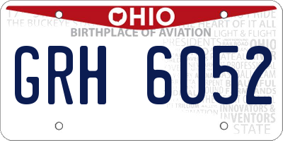 OH license plate GRH6052