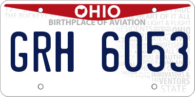 OH license plate GRH6053