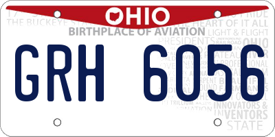 OH license plate GRH6056