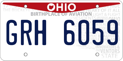 OH license plate GRH6059