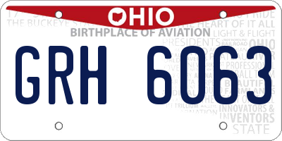 OH license plate GRH6063