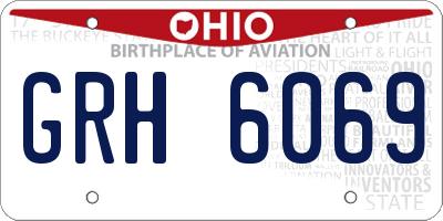 OH license plate GRH6069