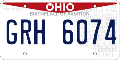 OH license plate GRH6074