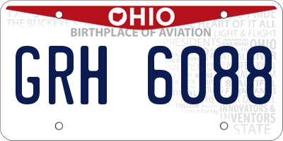 OH license plate GRH6088