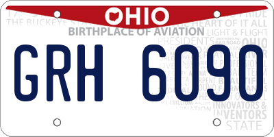 OH license plate GRH6090