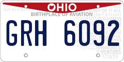 OH license plate GRH6092