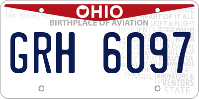 OH license plate GRH6097