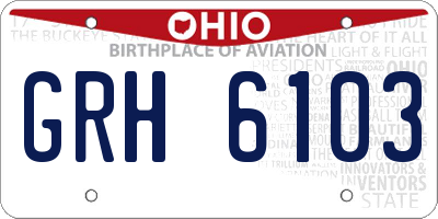 OH license plate GRH6103