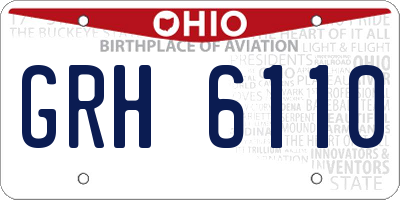 OH license plate GRH6110