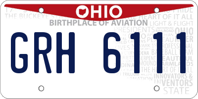 OH license plate GRH6111
