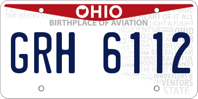 OH license plate GRH6112