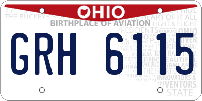 OH license plate GRH6115