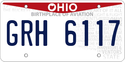 OH license plate GRH6117