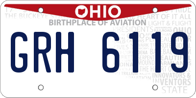 OH license plate GRH6119