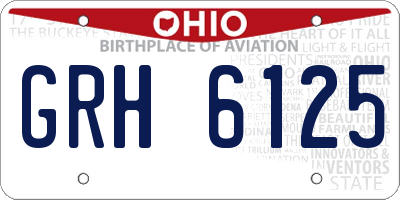 OH license plate GRH6125