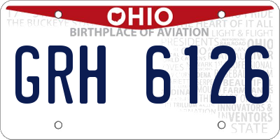 OH license plate GRH6126