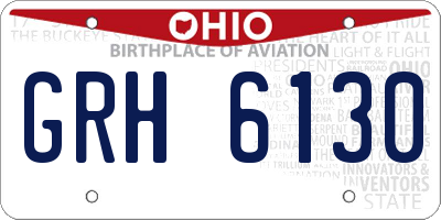 OH license plate GRH6130