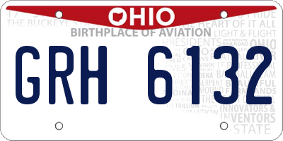 OH license plate GRH6132