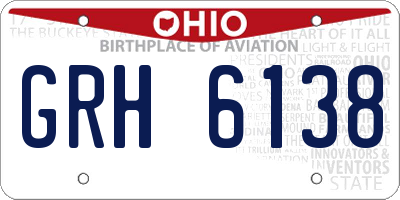OH license plate GRH6138