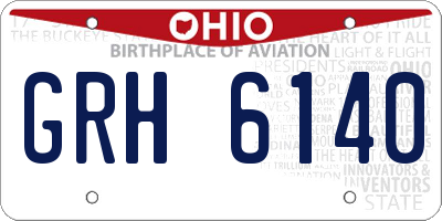 OH license plate GRH6140