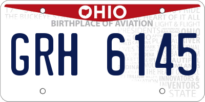 OH license plate GRH6145