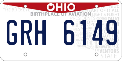 OH license plate GRH6149