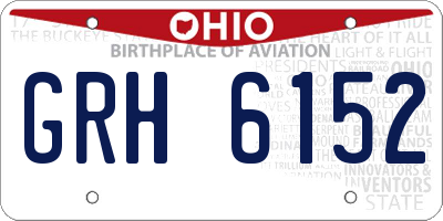 OH license plate GRH6152