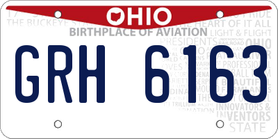 OH license plate GRH6163