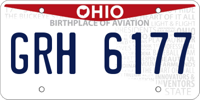 OH license plate GRH6177