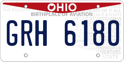 OH license plate GRH6180