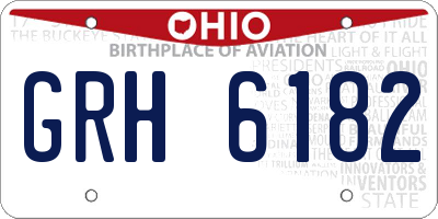 OH license plate GRH6182