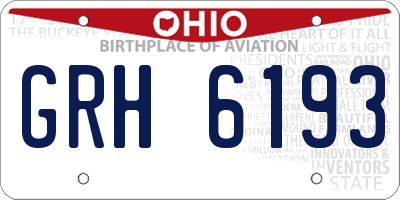 OH license plate GRH6193