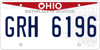 OH license plate GRH6196