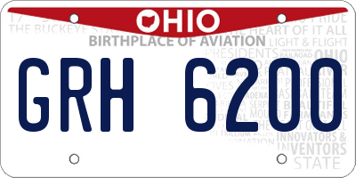 OH license plate GRH6200