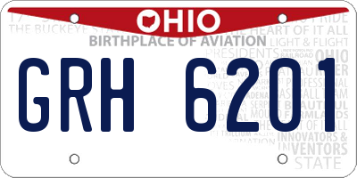 OH license plate GRH6201