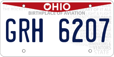 OH license plate GRH6207