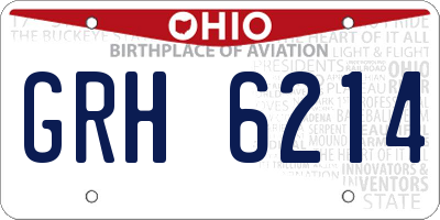 OH license plate GRH6214