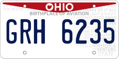 OH license plate GRH6235