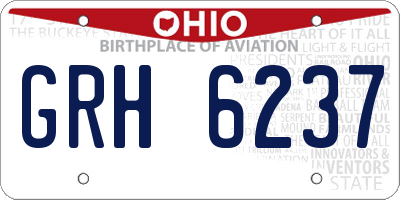 OH license plate GRH6237