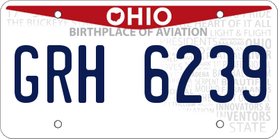 OH license plate GRH6239
