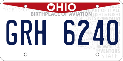OH license plate GRH6240